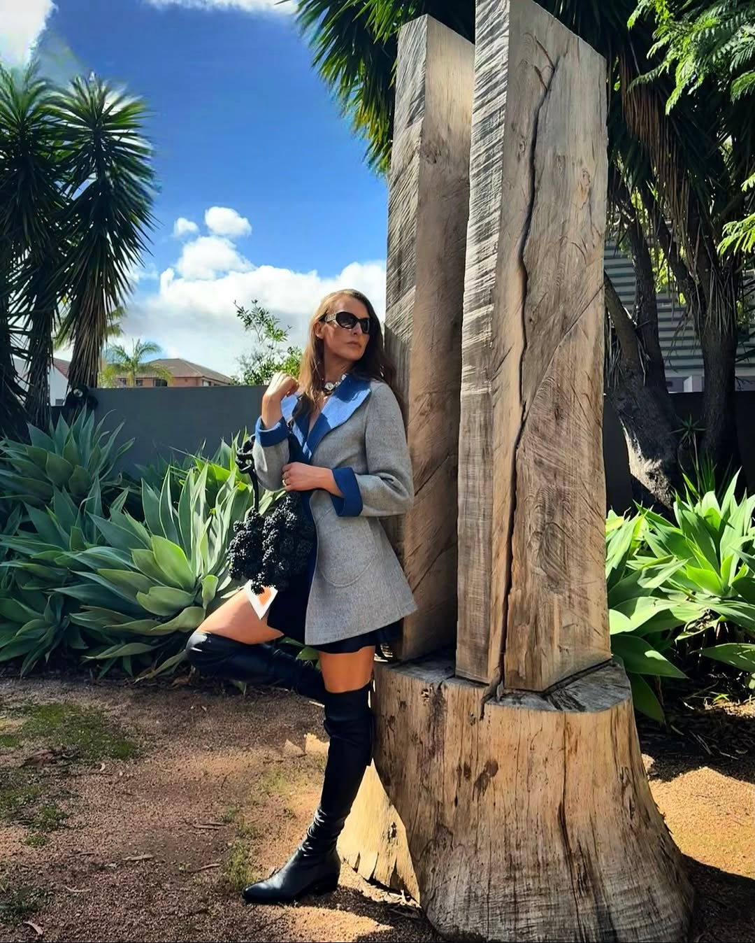 Soho Reversible belted Alpaca wrap coat