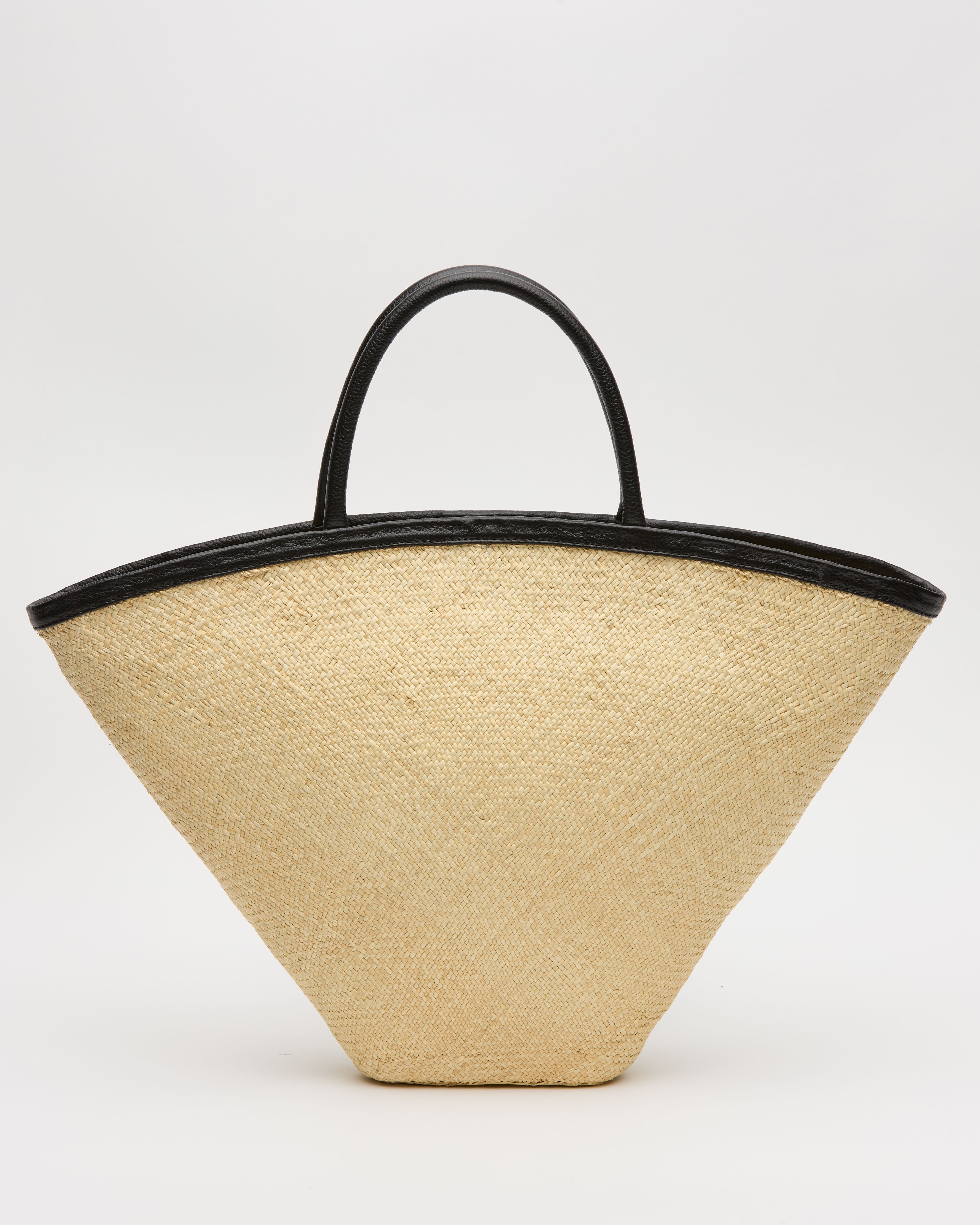 'Chalayan' eco leather trimmed straw tote