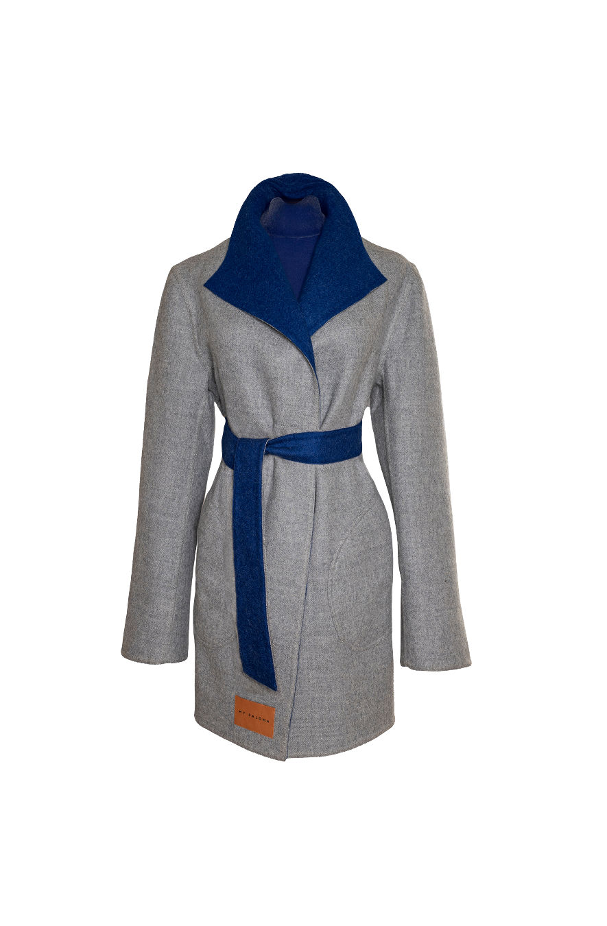 Soho Reversible belted Alpaca wrap coat