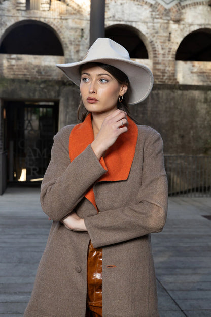 the Agnes Reversible Coat in chocolate brown wool, captured in Paris, France – conscious craft and tailoring by My Paloma.