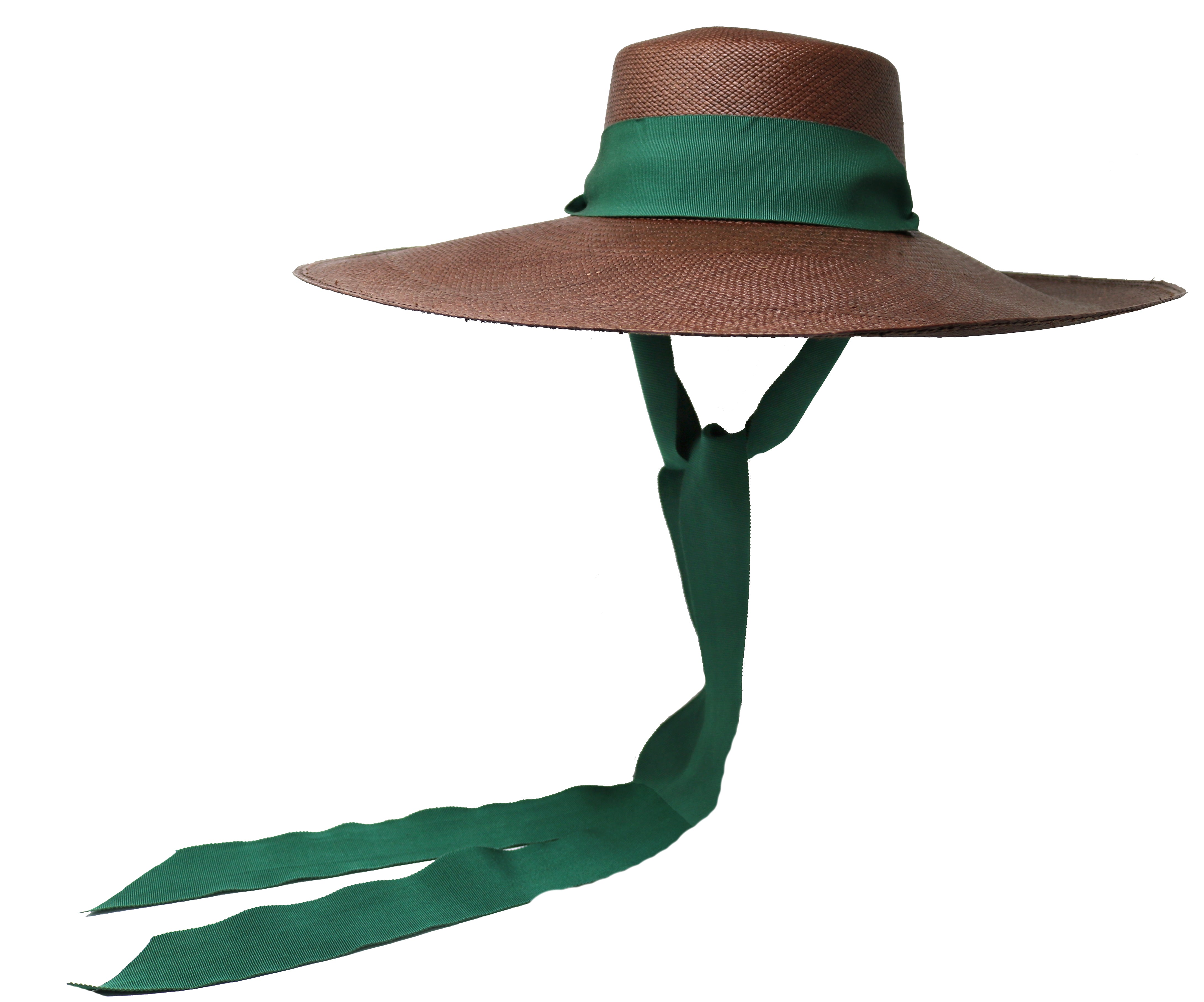Extra Long Brim Cordovan hat - Chocolate straw