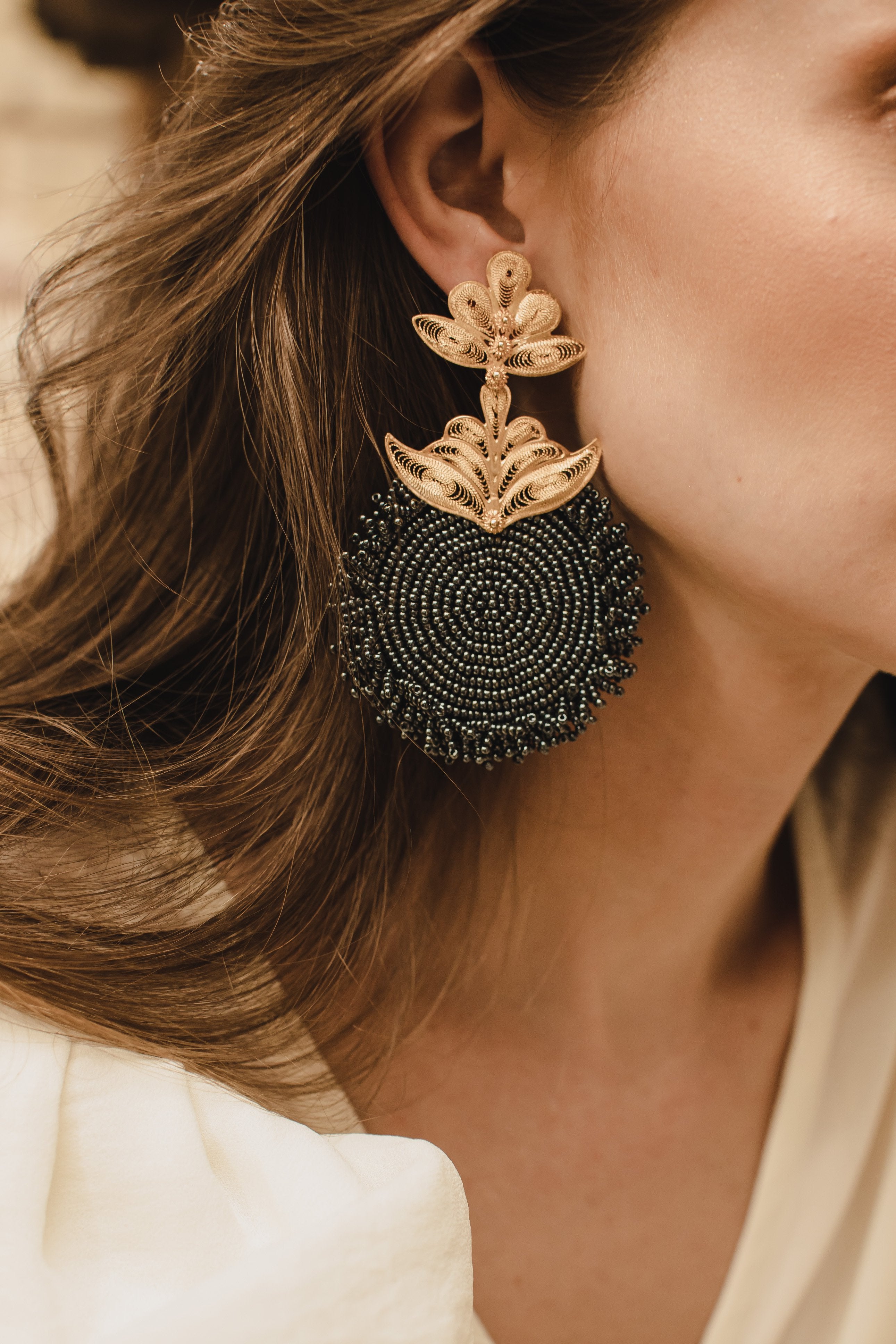 'Chequia' gold-plated earrings - My Paloma