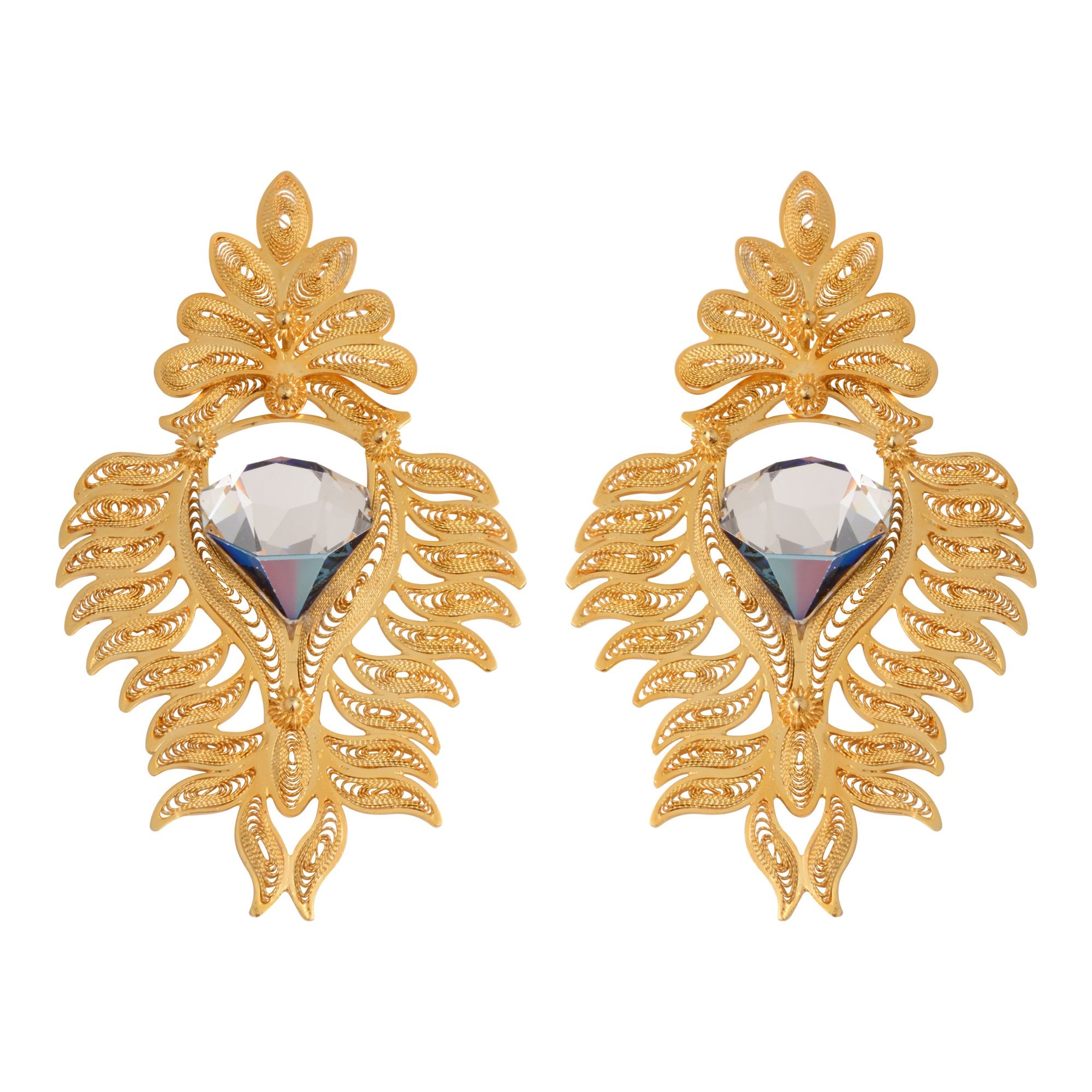 Queen Gold Plated Swarovski crystal earrings - My Paloma