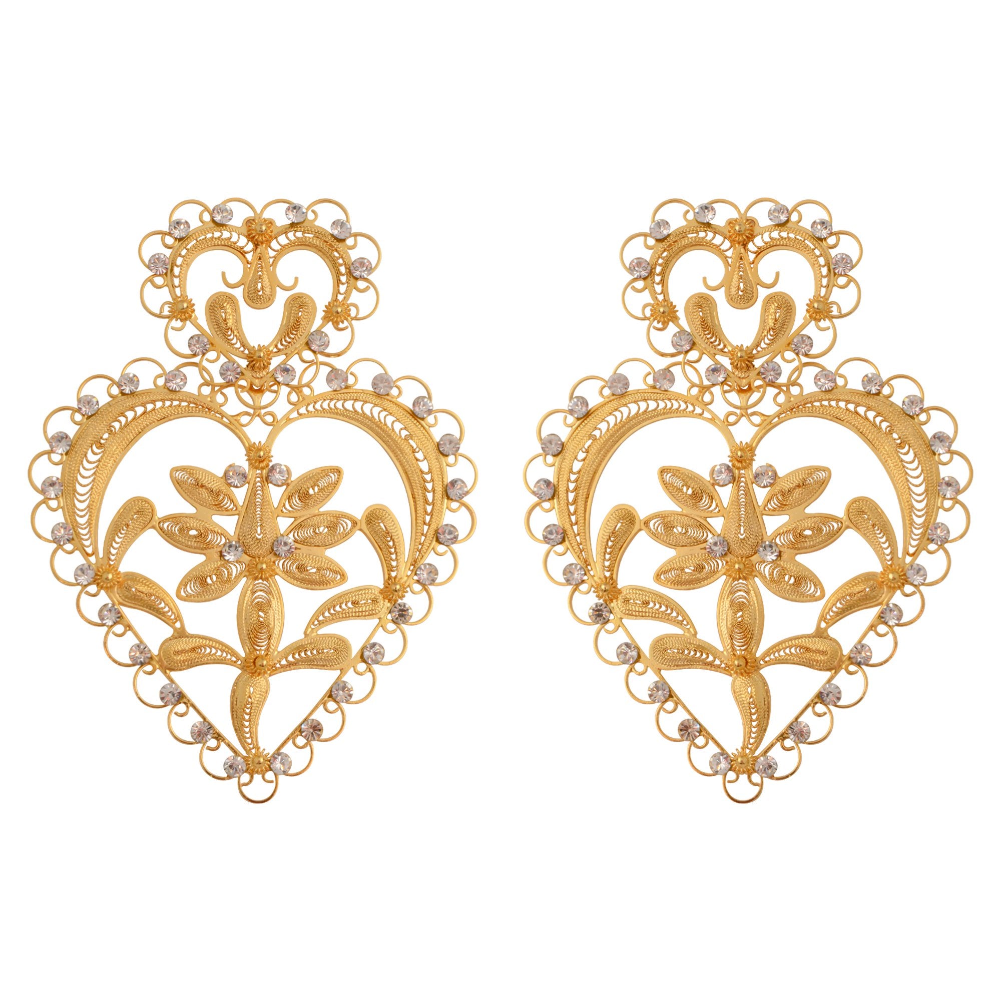 Gold Plated Swarovski crystal earrings - My Paloma