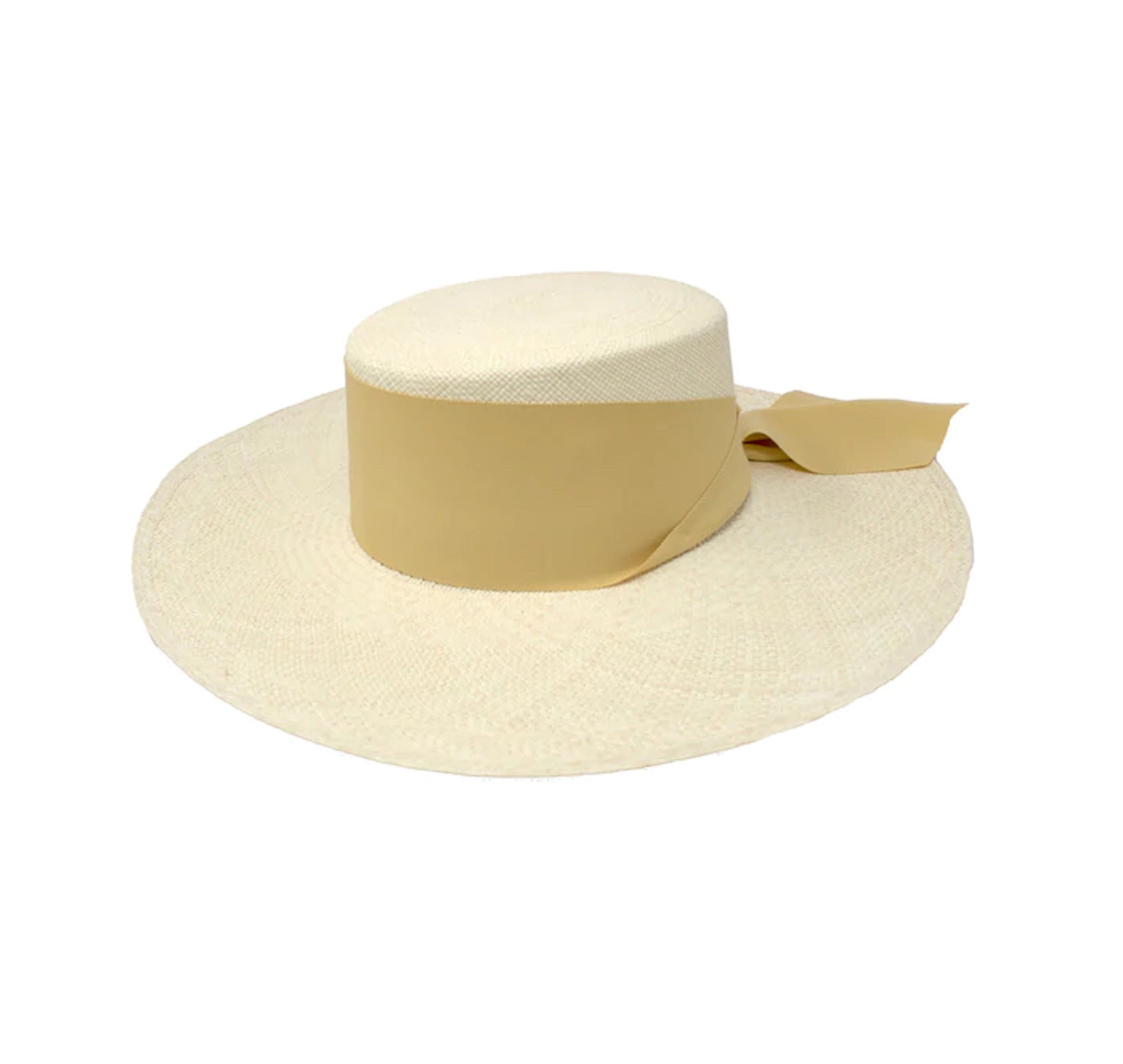 Long Brim Cordovan hat with maxi bow