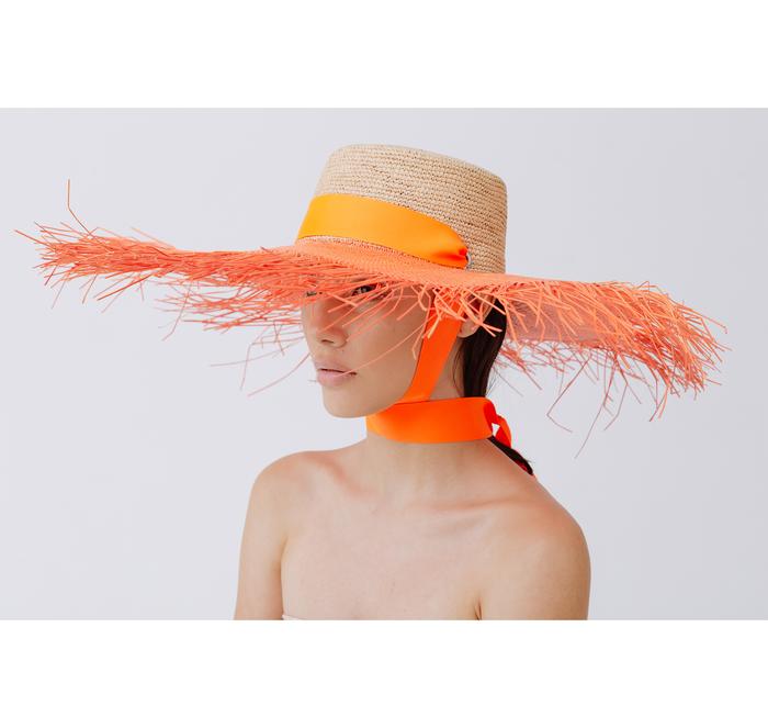 Hippie Hat with long brim and frayed edge