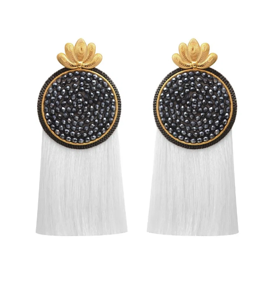 24k filigree Murano crystal earrings