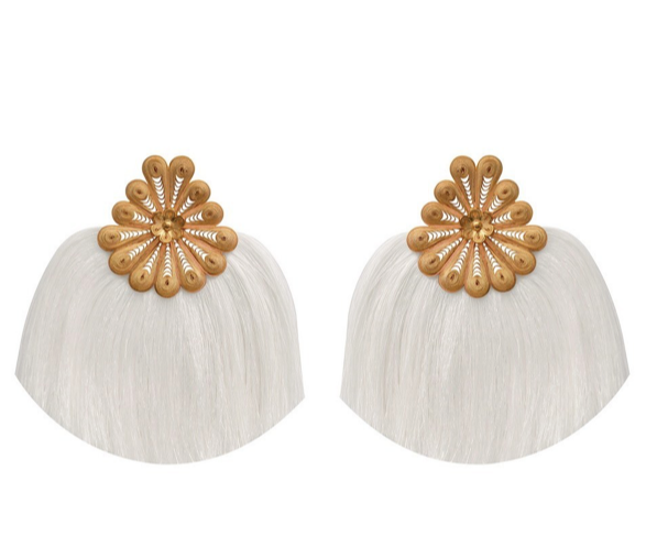 24K gold plated filigree earrings with tassel